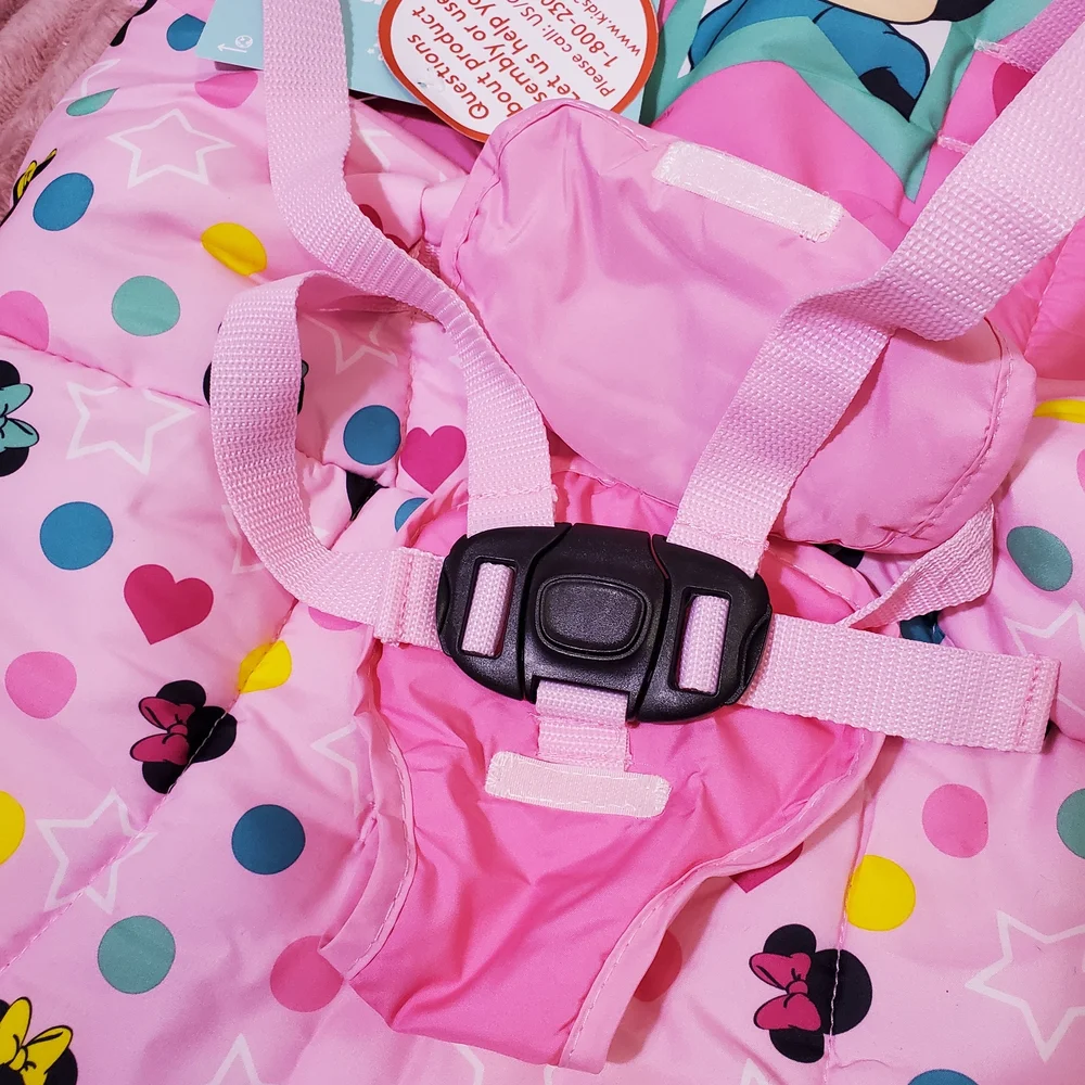 Disney Pink Minnie Mouse Stars & Smiles Infant Baby Toddler Bouncer Rocker Toy